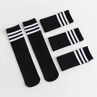 Offre Spéciale été étudiant chaussettes pour enfants rayé genou hauteur mi-mollet femmes chaussettes Logo personnalisé sur la jambe