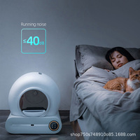 Bac à litière intelligent pour chat en plastique ABS, entièrement automatique, autonettoyant, avec couvercle électrique à bascule, compartiment à déchets, système de désodorisation ionique