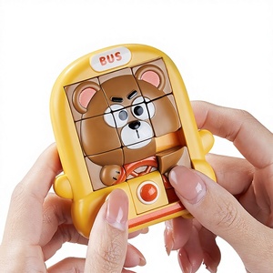 Puzzle <span class=keywords><strong>3D</strong></span> Animaux Huarong Dao Éducatif pour l'Apprentissage Précoce, Jouet Labyrinthe <span class=keywords><strong>3D</strong></span> Stéréo en Plastique, Adorable Animal de Compagnie, Jeu d'Agilité Mentale, Petit Cadeau - Product Image 1