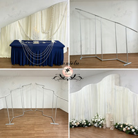 Support de toile de fond ANNIELU, nouveau modèle, en forme d'arche ondulée, pour décoration de scène de mariage et d'événements