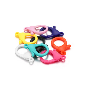 Llavero de plástico colorido con hebilla de langosta para joyería, bolsos, juguetes, accesorios, hebilla de conexión de PVC ligera, forma redonda - Product Image 3