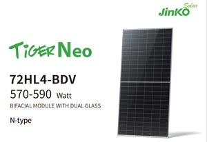Panneaux solaires monocristallins bifaciaux PERC de type N, demi-cellules, 580W, double face, première qualité, efficacité 22,84% - Product Image 4