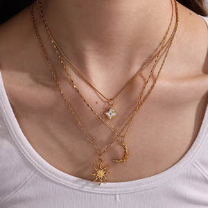 Colgantes de Moda de Acero Inoxidable 316L con Baño de Oro de 14k y 18k, Resistentes al Deslustre, con Dijes de Sol, Estrella y Luna para Fabricación de Joyas - Product Image 4