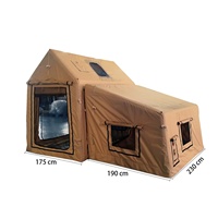 Tente gonflable de luxe portable à deux pièces pour fêtes et camping en extérieur, avec fenêtre de toit et port pour poêle, à vendre