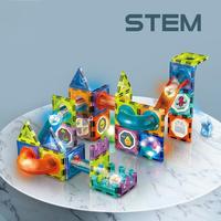 40 Pièces Blocs de Construction Magnétiques Circuit de Billes Jeu de Plateau STEM Éducatif DIY Ensemble de Tuiles Magnétiques Cadeau Amusant Anniversaire Fêtes
