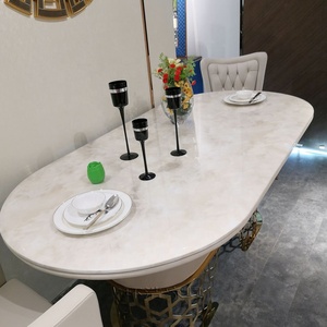 Juego de mesa de comedor de mármol, muebles de comedor de lujo, provincia francesa - Product Image 5