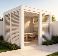 Pavillon en aluminium, toit de terrasse motorisé, abri extérieur à persiennes, gazebo en aluminium antirouille, pergola extérieure personnalisée