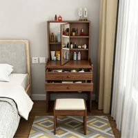 Offre Limitée : Ensemble Coiffeuse en Bois Durable avec Miroir Rabattable, Idéal pour Dressings et Chambres