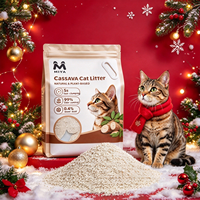 Litière Naturelle pour Chat à Base de Manioc, Petits Grains, Sans Parfum, Cadeau de Noël pour Chat, Agglomération Rapide, Très Absorbante, Écologique, Anti-Odeur, Articles pour Animaux de Compagnie