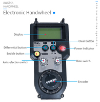 AWGP WiXHC CNC Remote Controller MPG Pendant Manual Pulse Generator 5 Axis untuk Pengeboran Laser Fanuc/Siemens/Syntec dengan Layar