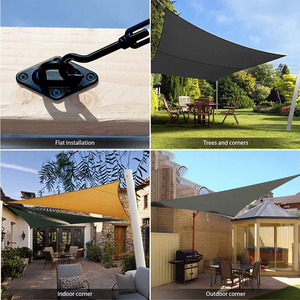 Bộ phụ kiện che nắng với tấm che nắng bằng thép carbon và acrylic phủ bột, móc treo trần hình vuông cho võng trong nhà/ngoài trời - Product Image 6