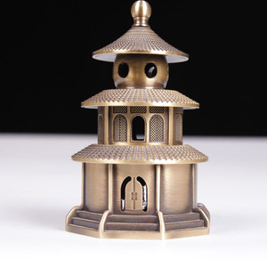 Quemador de incienso del Templo del Cielo de cobre puro, adorno creativo para el hogar y uso en interiores, espiral de incienso, torre de incienso, ambientador - Product Image 1