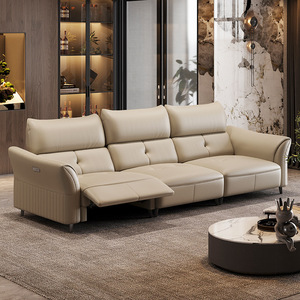 Sofá de Cuero Genuino Foshan, Multifuncional, con Interfaz USB, Ecológico, de Piel de Vacuno de Primera Calidad, Diseño Moderno y Minimalista - Product Image 2
