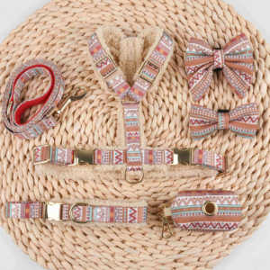 SinSky moda stil basit kişiselleştirilmiş lüks Y şekilli köpek koşum özel peluş yumuşak rahat ayarlanabilir köpek koşum seti - Product Image 5