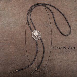 Nuovo 2025 <span class=keywords><strong>Cravatta</strong></span> Bolo Vintage da <span class=keywords><strong>Uomo</strong></span>, Collana in Pelle, Accessori per Camicia, Stile Western Americano Cowboy Poirot, Ingrosso - Product Image 2