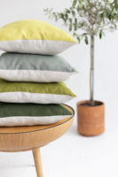 Housse de coussin décorative en lin 100% fait main, color block, pour la maison et l'hôtel