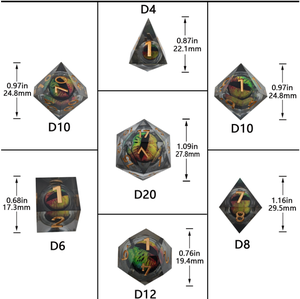 All'ingrosso personalizzato DND 3D angolo di colore magico poliedro Set di dadi 7 pz dungeon e draghi giochi da tavolo D4 D6 D8 <span class=keywords><strong>D10</strong></span> D % D12 D20 - Product Image 4