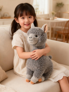 Peluche de Alpaca Gris Personalizado OEM/ODM - Colores y Patrones Personalizables, Llama de Peluche Personalizada con Cabeza Inclinada para Regalos - Product Image 3