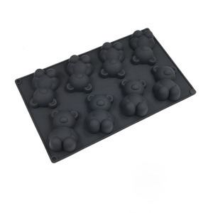 Moule en silicone antiadhésif à 8 cavités en forme d'ours pour gâteaux, chocolats, gelées, bonbons et desserts - Product Image 3