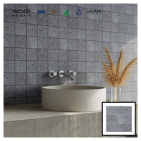 Mosaïque en porcelaine SODIMOSAIC aspect ardoise basalte ciment, motif Stirp, gris foncé, pour la fourniture de projets de luxe modernes pour villas et hôtels
