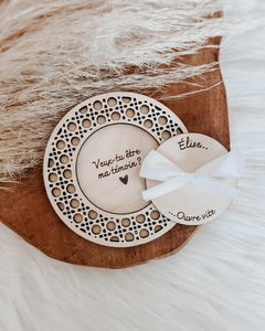 Incisione su legno personalizzata per la nascita testimone madrina unico artigianato in legno bambino doccia decorazioni perfetto <span class=keywords><strong>regalo</strong></span> di natale Idea - Product Image 2