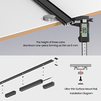 Rail magnétique linéaire à montage en surface ultra-mince DC48v Éclairage intérieur Système d'éclairage sur rail magnétique à LED