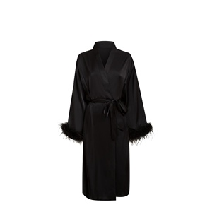 Set Pigiama in Raso Premium per Donne, Elegante Completo 2 Pezzi <span class=keywords><strong>Camicia</strong></span> <span class=keywords><strong>da</strong></span> <span class=keywords><strong>Notte</strong></span> e <span class=keywords><strong>Vestaglia</strong></span>, Abbigliamento <span class=keywords><strong>da</strong></span> <span class=keywords><strong>Notte</strong></span> di Lusso <span class=keywords><strong>con</strong></span> Design a Bretelle - Product Image 1