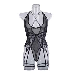 Pakaian dalam wanita populer baru dengan Jumpsuit wanita perca jaring-jaring renda simpul kaki pengerjaan berat - Product Image 6