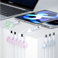TPR Cordon Keeper Cable Clips Wire Holders pour Chargeur Cordons Cord Management Organizer Kit Auto-Adhésif Cable Clips Holder