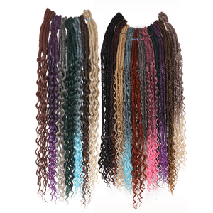 AliLeader 24 pouces double extrémités Ombre <span class=keywords><strong>Dread</strong></span> Lock Crochet Tresses Wavy Handmade DE Dreadlocks Crochet Hair Extensions - Product Image 1
