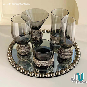 Vaso de Vidrio Diamantado de 260-480 ml, Transparente, Tipo Cristal, Varios Tamaños, Boca Lisa, para Hogar, Bar, Regalo, Solo Agua Caliente - Product Image 6
