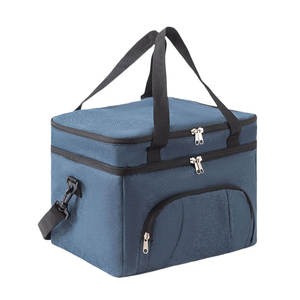 ऑक्सबफोर्ड कपड़े डबल लेयर बड़ी क्षमता आउटडोर लंच बैग इन्सुलेशन के साथ ताजा कूलर बैग - Product Image 6