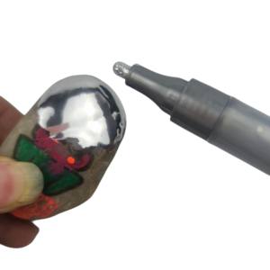 Marqueur liquide effet miroir chromé pour peinture sur plastique DIY, style artistique argenté, avec ensemble de crayons réfléchissants et emballage - Product Image 1