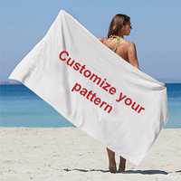 Wholesale 75*150CM Quick Dry Sand Free Towel Beach Cotton Microfiber Beach Towel With Logo Custom Print