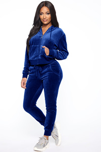 <span class=keywords><strong>2022</strong></span> automne <span class=keywords><strong>hiver</strong></span> vêtements pour femmes à manches longues veste survêtement survêtement <span class=keywords><strong>velours</strong></span> survêtement <span class=keywords><strong>velours</strong></span> à capuche deux pièces <span class=keywords><strong>pantalon</strong></span> ensemble - Product Image 3