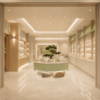 Vitrine à bijoux de luxe en bois naturel avec éclairage LED, écologique, imperméable, recyclable, durable, personnalisable