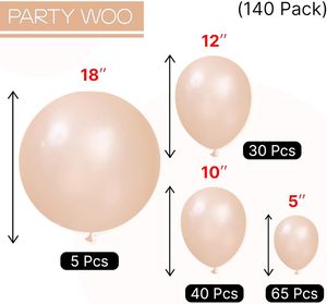 Ballons d'usine, 140 pièces, différentes tailles de 18, 12, 10, 5 pouces, kit d'arche de ballons en latex, <span class=keywords><strong>guirlande</strong></span> pour décorations de mariage et d'anniversaire - Product Image 3