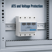 Commutateur de transfert automatique triphasé ATS 63A sur rail DIN avec protection contre les surtensions et les sous-tensions, affichage LED, réglable, CE CB