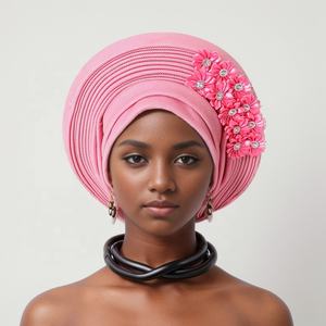 Nuevo Turbante Nigeriano Pre-Hecho para Mujer, Pañuelo Africano para la Cabeza, Gorro de Moda, 2024 - Product Image 3