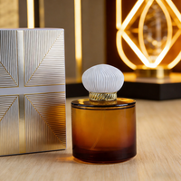Flacon de parfum en verre transparent ambré noir givré rond de luxe, vide, 30 ml, 50 ml, 100 ml, avec emballage en boîte