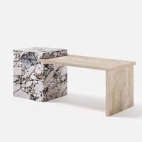 Table à manger rectangulaire de luxe légère en marbre haut de gamme, design artistique créatif pour villa et maison, table de cuisine télescopique en dalle de roche, bar à thé