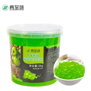 Bolas Boba de jugo de manzana verde de 3 Kg al por mayor con sabores de frutas surtidos para té de burbujas, coberturas divertidas para postres