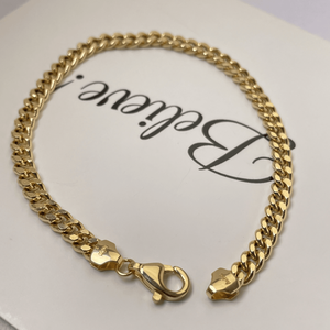 <span class=keywords><strong>Cadena</strong></span> Cubana de Oro Real de 18K, Sello AU750, Ancho de 4.2/5.4mm, Longitud Personalizada, Pulsera y Collar para Hombre y Mujer - Product Image 1