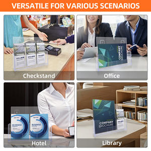Porte-brochures debout en acrylique <span class=keywords><strong>Présentoir</strong></span> de brochures Porte-brochures en plastique pour catalogue de signets de littérature de flyer - Product Image 6