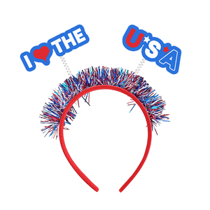 ที่คาดผม Xieli I <span class=keywords><strong>Love</strong></span> the USA ลายธงชาติ สำหรับวันชาติสหรัฐอเมริกา 4 กรกฎาคม สีแดง ขาว น้ำเงิน ของชำร่วยงานปาร์ตี้ - Product Image 1