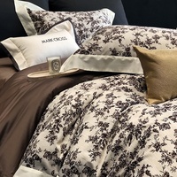 Ensemble de literie en coton matelassé de style vintage haut de gamme, en coton à fibres longues, quatre pièces, toutes saisons, personnalisable