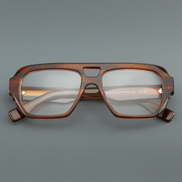 Lunettes de vue vintage pilote à monture épaisse, monture métallique, style rétro, unisexe, classique