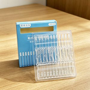 Sticky Ear Cleaning <b>Sticks</b> Adhesive Cotton Swabs Disposable Ear Picks Box Of 24 For Adults Transparent Plastic - Product Image 4