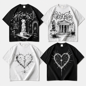 T-shirt graphique de basketball personnalisé, noir délavé vintage, coupe oversize et carrée, streetwear, t-shirt épais, marque privée, pour homme - Product Image 1