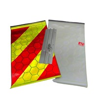 Drapeau de marquage de hayon de camion avec perles de verre et support en aluminium, rouge et blanc, réfléchissant, pour signalisation arrière et avertissement